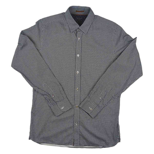 Ted Baker Men's Blue Geometric Long Sleeve Cotton Shirt Size 3 M Casual by Ted Baker – shirt | RewearableUK