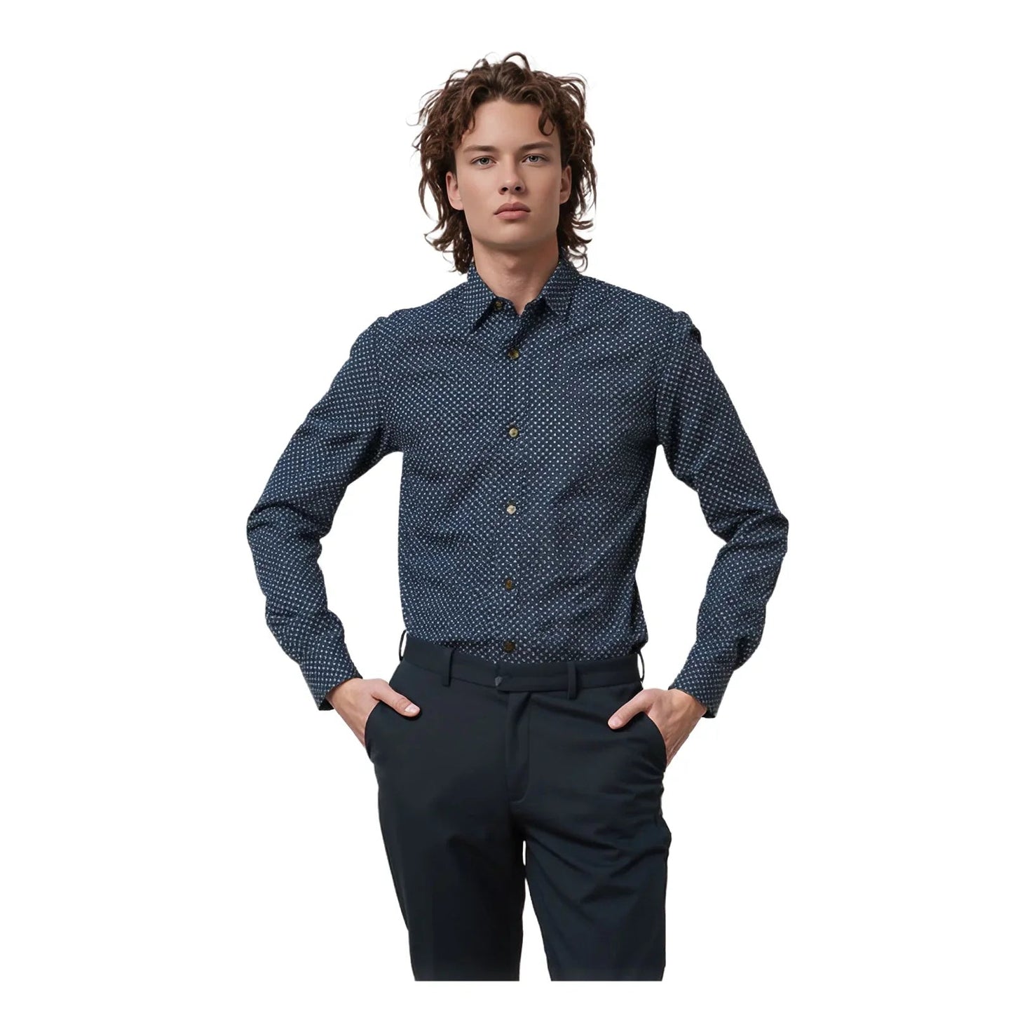 Ted Baker Ted Baker Mens Blue Paisley Shirt Long Sleeve Cotton Smart Casual Designer XL shirt RewearableUK