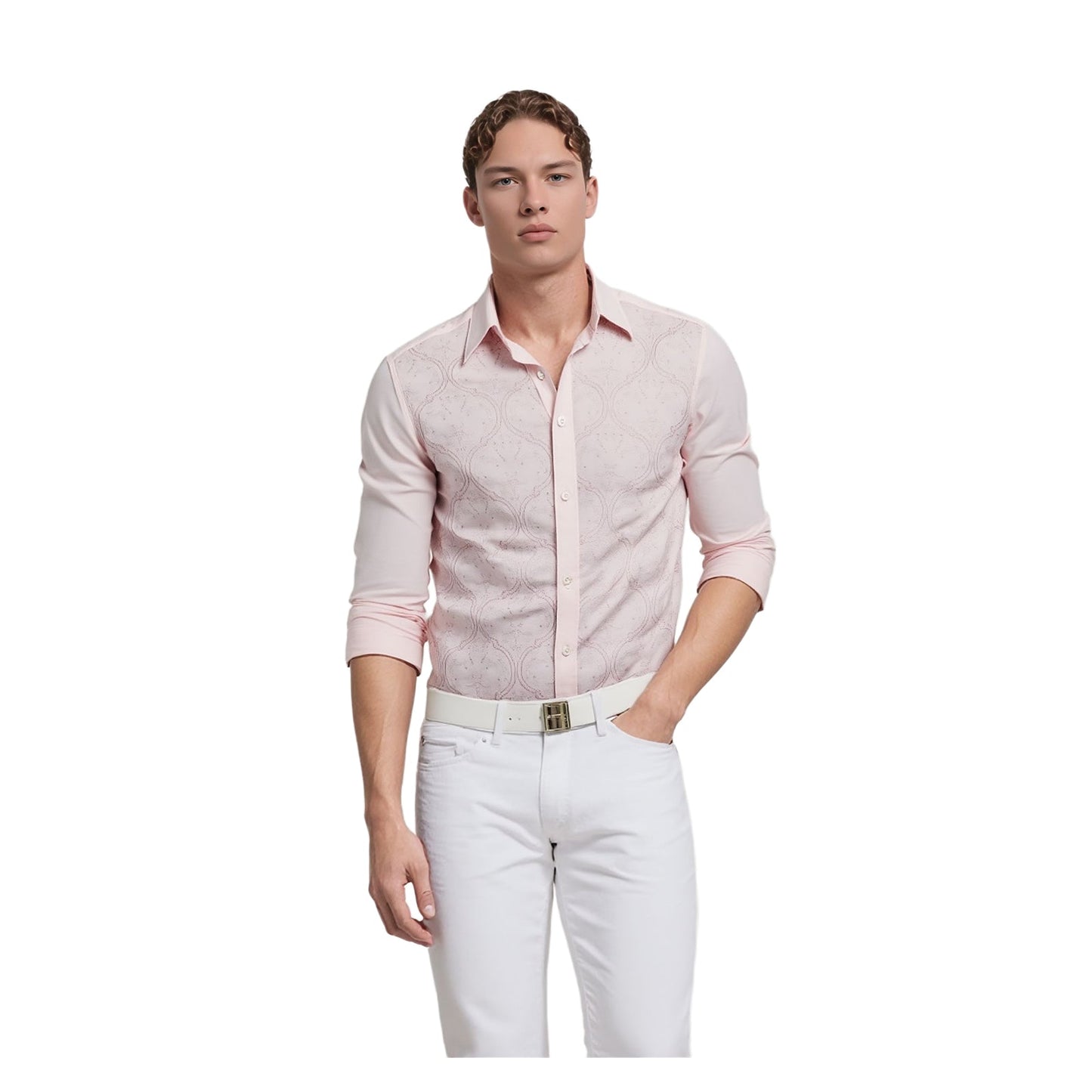 Ted Baker Ted Baker Mens Shirt L Large Pink Floral Print Long Sleeve Cotton Casual Used shirt RewearableUK