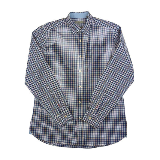 Ted Baker TED BAKER Mens Shirt Large Size 4 Check Pattern Long Sleeve Cotton Casual Top shirt RewearableUK