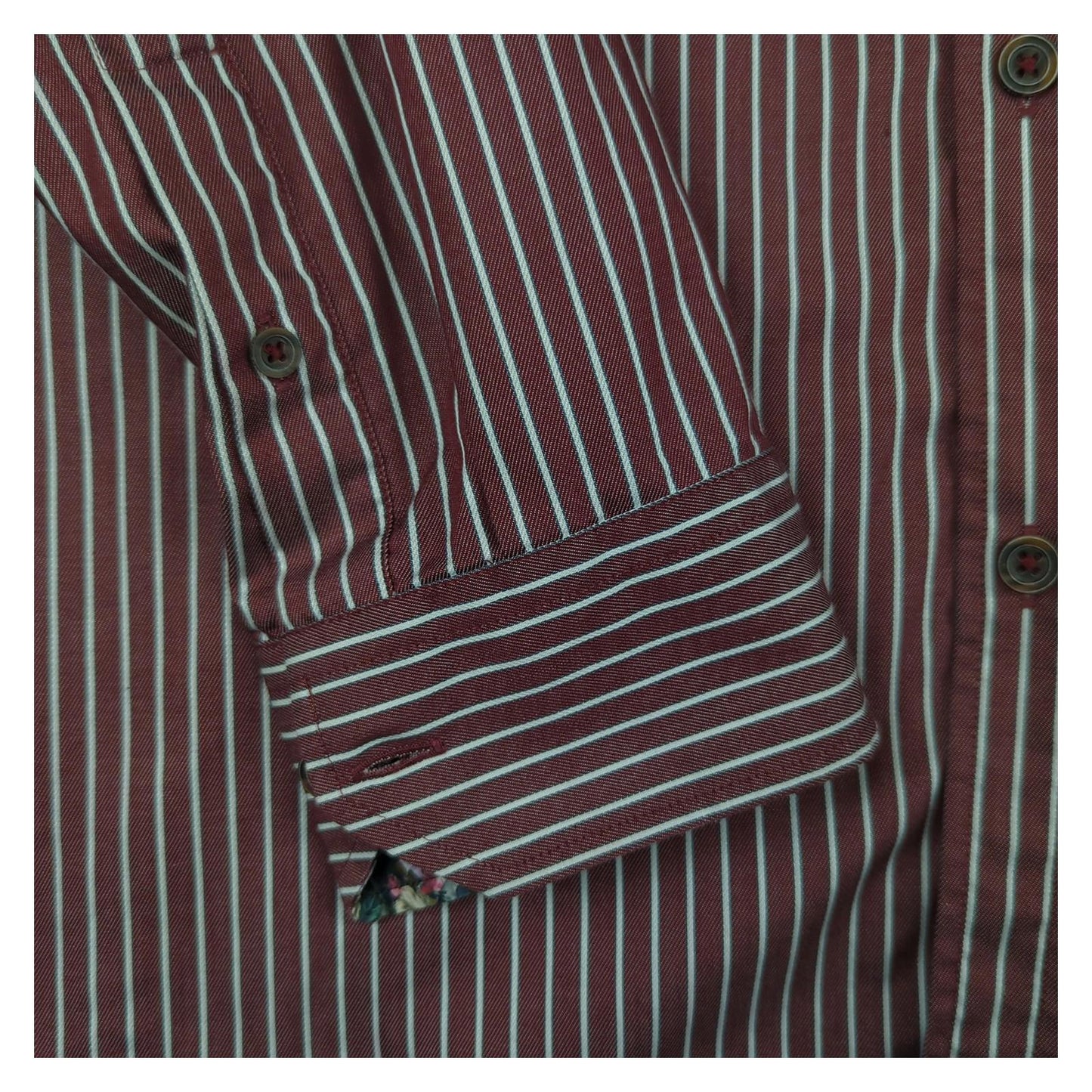 Ted Baker Ted Baker Mens Shirt Size 4 Large Violet Striped Long Sleeve Cotton Regular Fit shirt RewearableUK