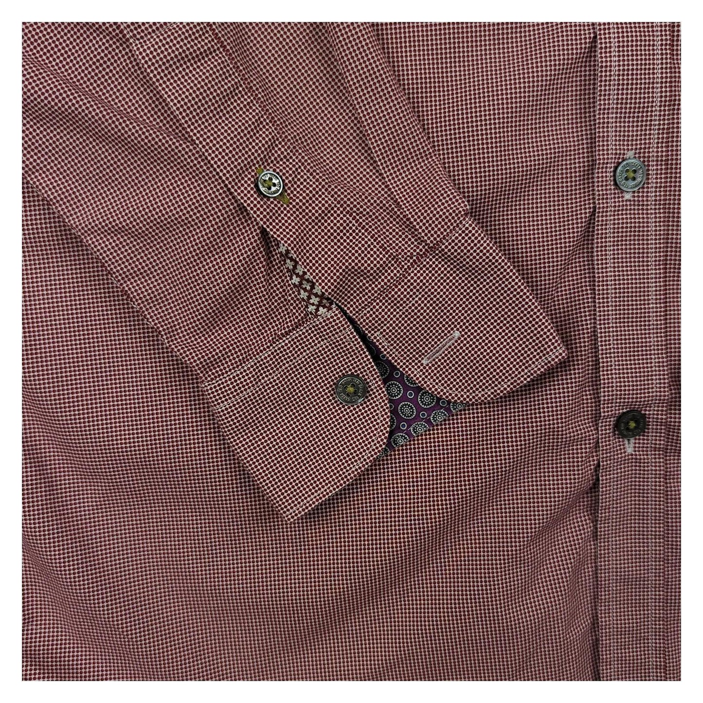 Ted Baker Ted Baker Mens Shirt Size M 3 Red Check Long Sleeve Cotton Regular Fit shirt RewearableUK