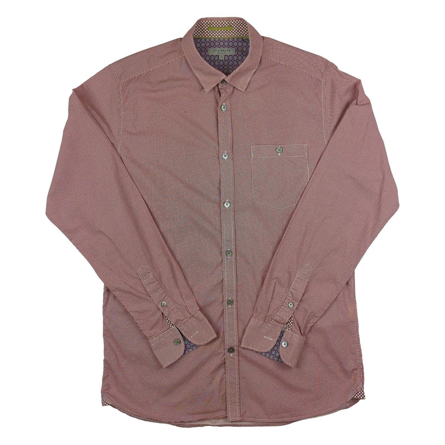 Ted Baker Ted Baker Mens Shirt Size M 3 Red Check Long Sleeve Cotton Regular Fit shirt RewearableUK