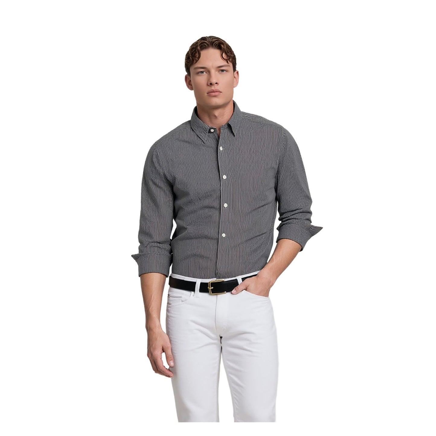 Ted Baker Ted Baker Mens Shirt XL Size 5 Multicolour Stripe Long Sleeve Cotton Casual Top shirt RewearableUK