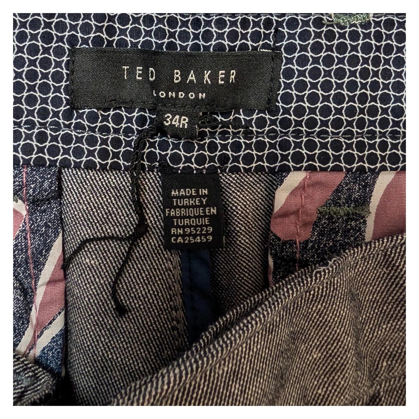ted baker mens tailored smart trousers size 34 r grey textured casual pants by Baker – | RewearableUK