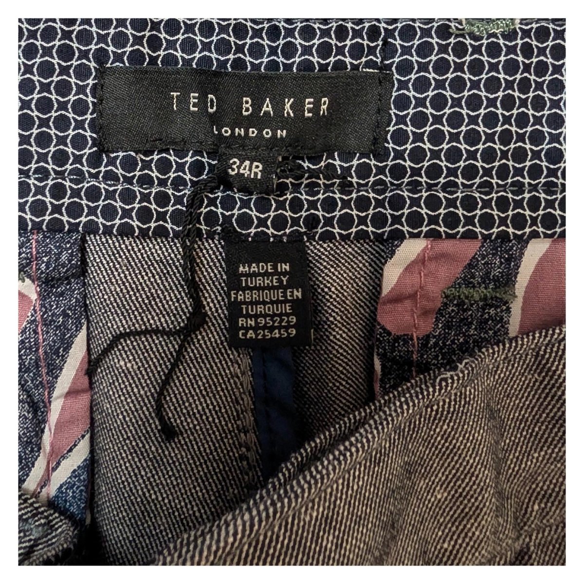ted baker mens tailored smart trousers size 34 r grey textured casual pants by Baker – | RewearableUK