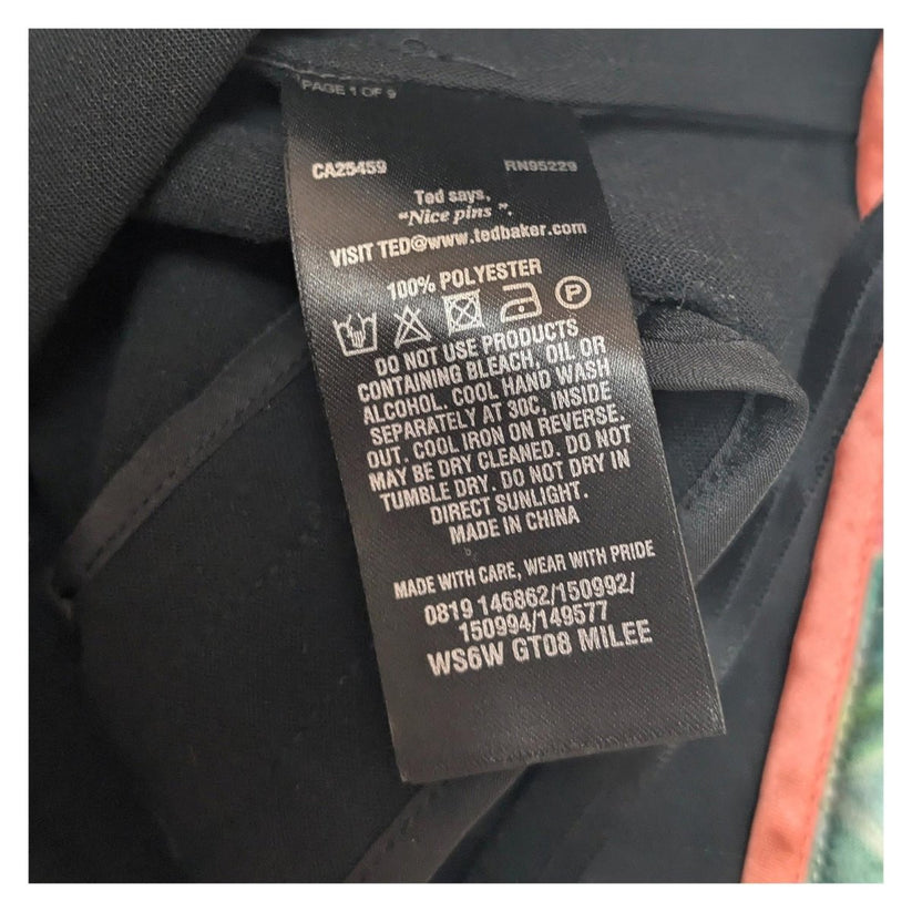 Ted Baker Milee Black Culottes Trousers Size 1 (UK 8) Wide Leg Cropped High Wais by Ted Baker – | RewearableUK
