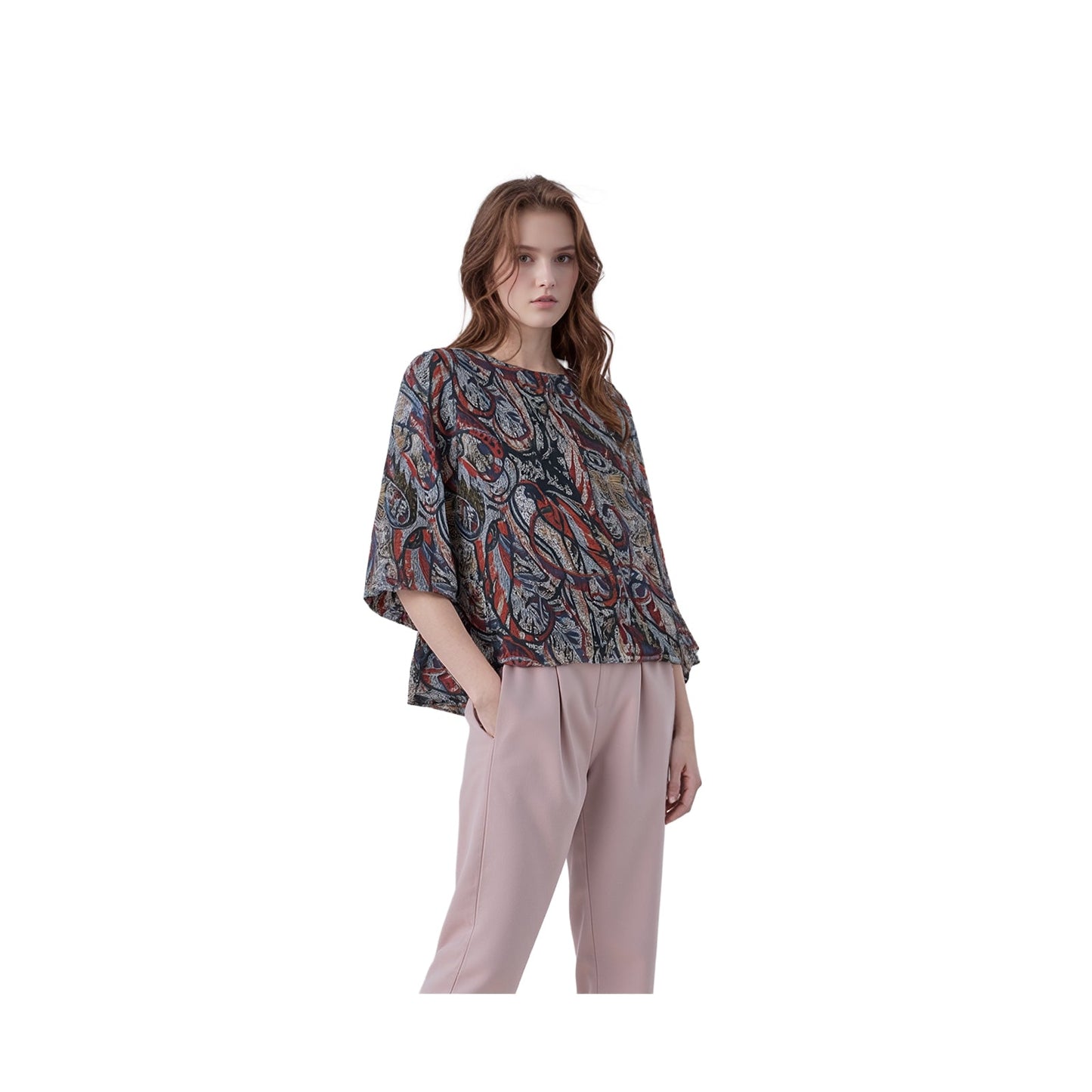 Ted Baker Paisley Print Bell Sleeve Top Blue | Women's UK 12 (3) by Ted Baker – | RewearableUK