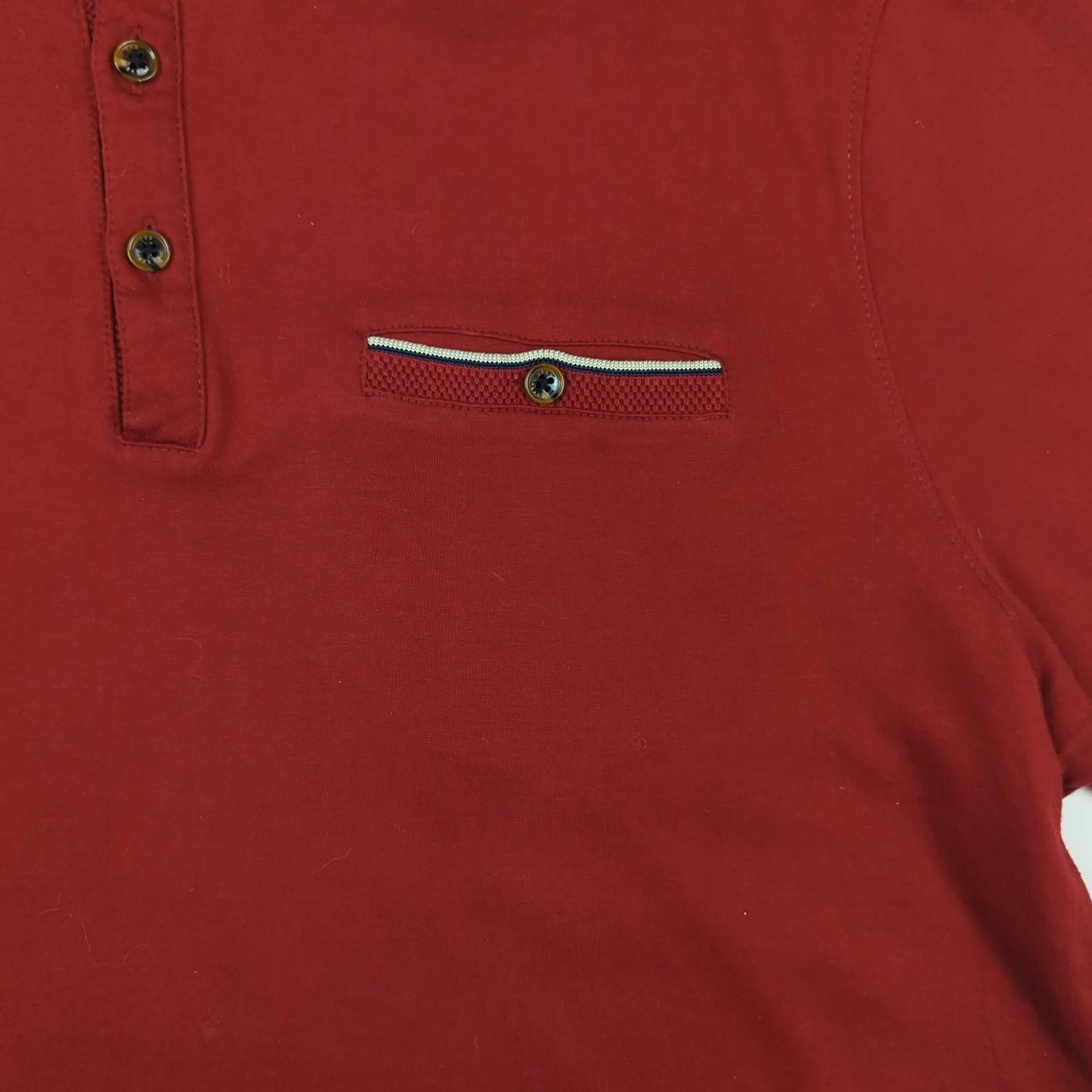 Ted Baker Ted Baker Red Cotton Polo Shirt Men's XXL Smart Casual Short Sleeve Top POLO RewearableUK