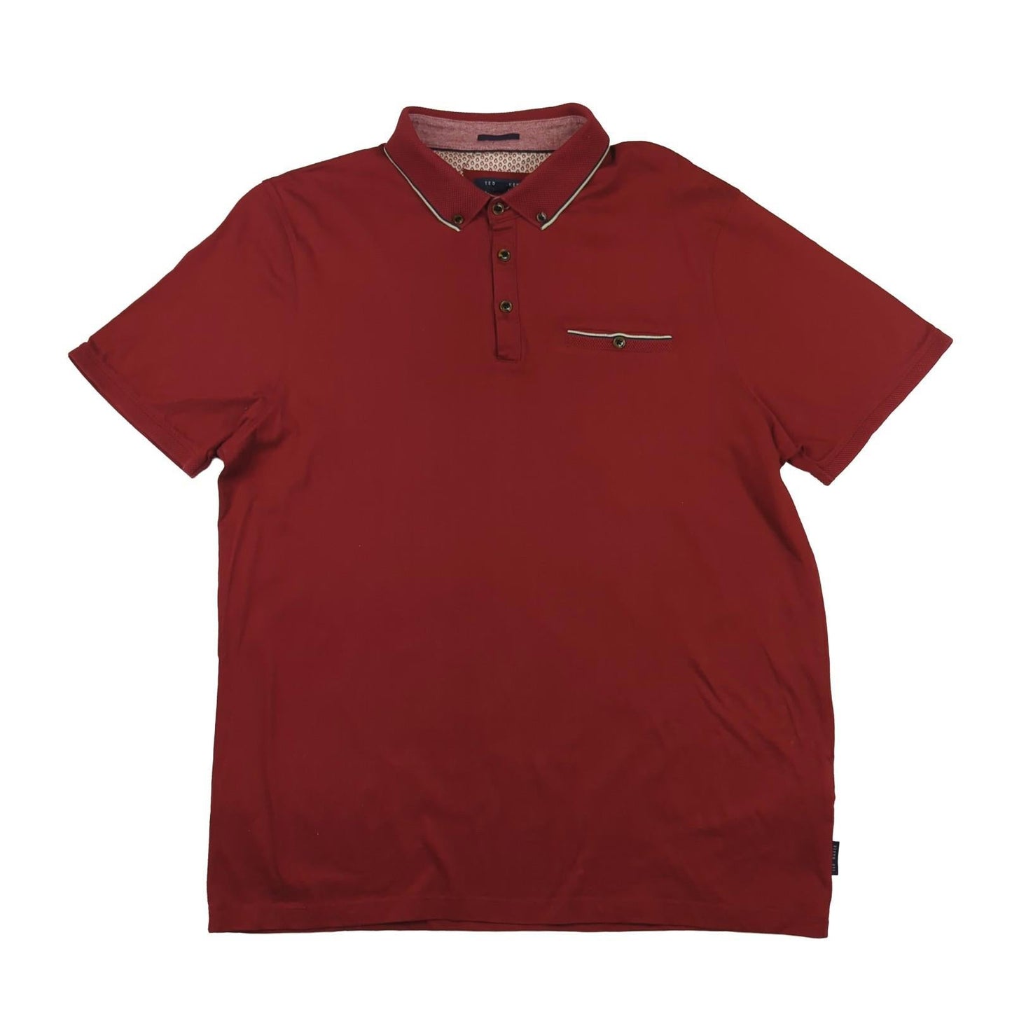Ted Baker Ted Baker Red Cotton Polo Shirt Men's XXL Smart Casual Short Sleeve Top POLO RewearableUK