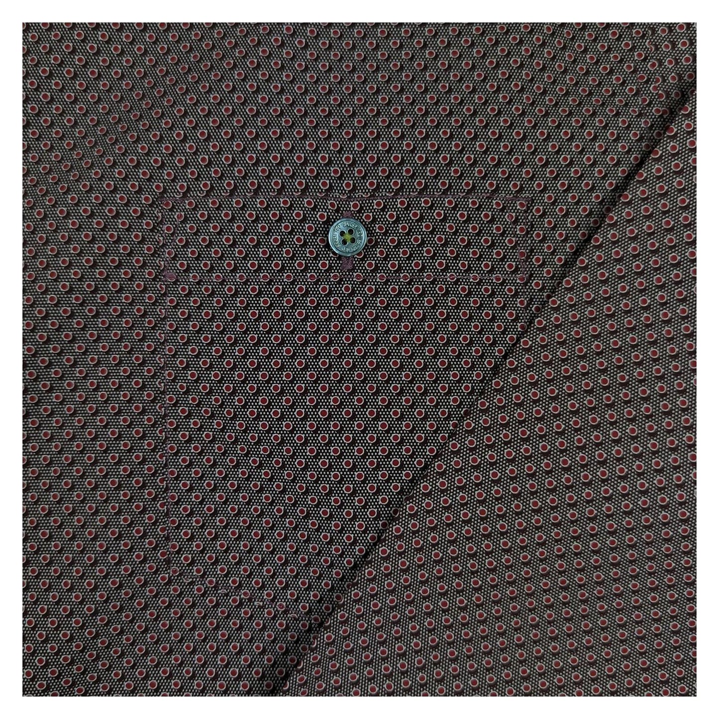 Ted Baker Ted Baker Shirt Mens XL 5 Red Geometric Print Long Sleeve Cotton Smart Casual shirt RewearableUK