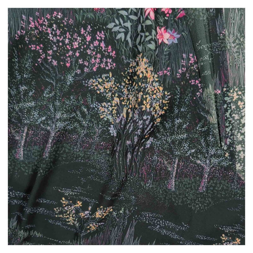 Ted Baker Thessie Wrap Blouse Size 3 UK 12 Dark Green Floral Long Sleeve – product photo 2 | RewearableUK