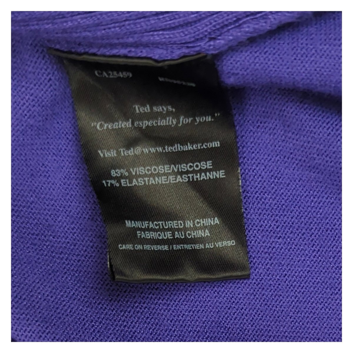 ted baker womens rich purple viscose waterfall draped knit cardigan top s by Ted Baker – blouse | RewearableUK