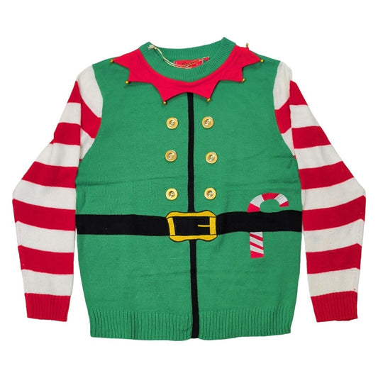 The Christmas Workshop Elf Jumper Green Red Bells Size Unknown Acrylic – product photo 1 | RewearableUK