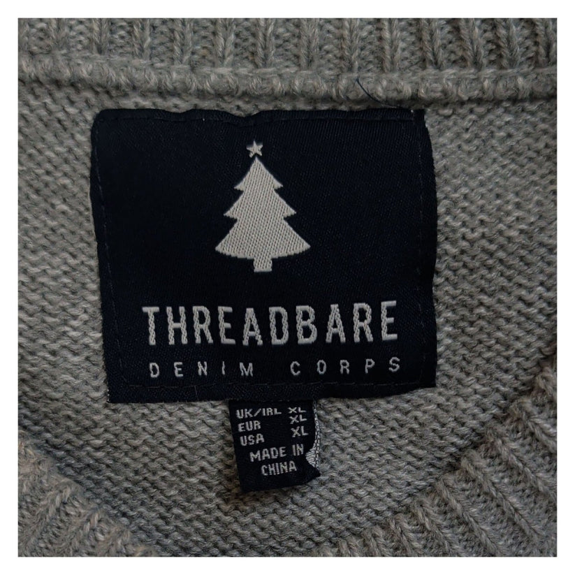 Threadbare Snowman Christmas Jumper XL Grey 3D Scarf Acrylic Blend – product photo 3 | RewearableUK