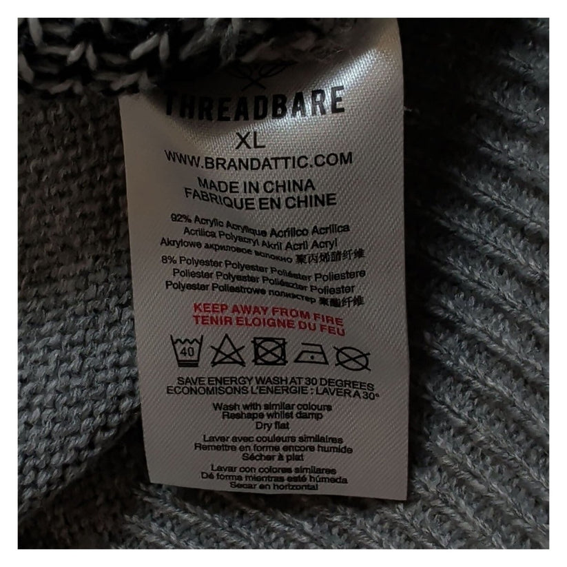 Threadbare Snowman Christmas Jumper XL Grey 3D Scarf Acrylic Blend – product photo 4 | RewearableUK