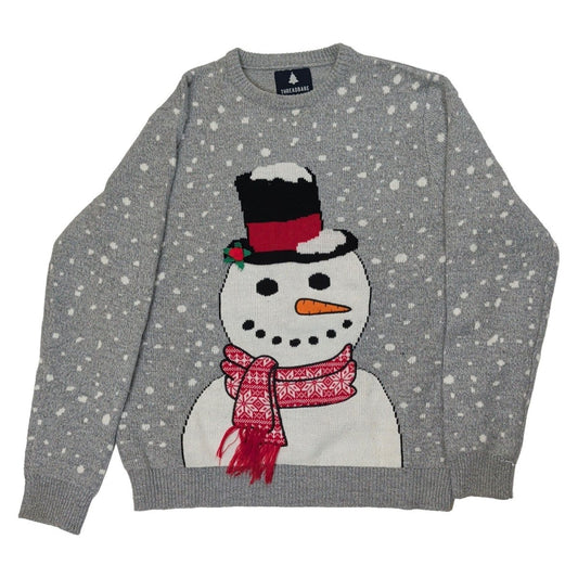 Threadbare Snowman Christmas Jumper XL Grey 3D Scarf Acrylic Blend – product photo 1 | RewearableUK