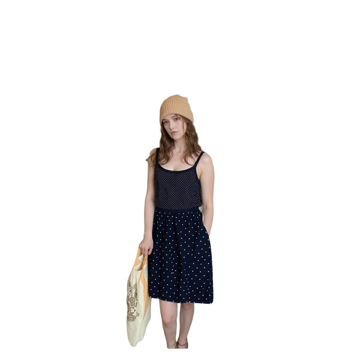 Tommy Hilfiger Dress US 6 (UK 10) Navy Polka Dot Cotton Modal Sundress REPAIRED by Tommy Hilfiger – | RewearableUK