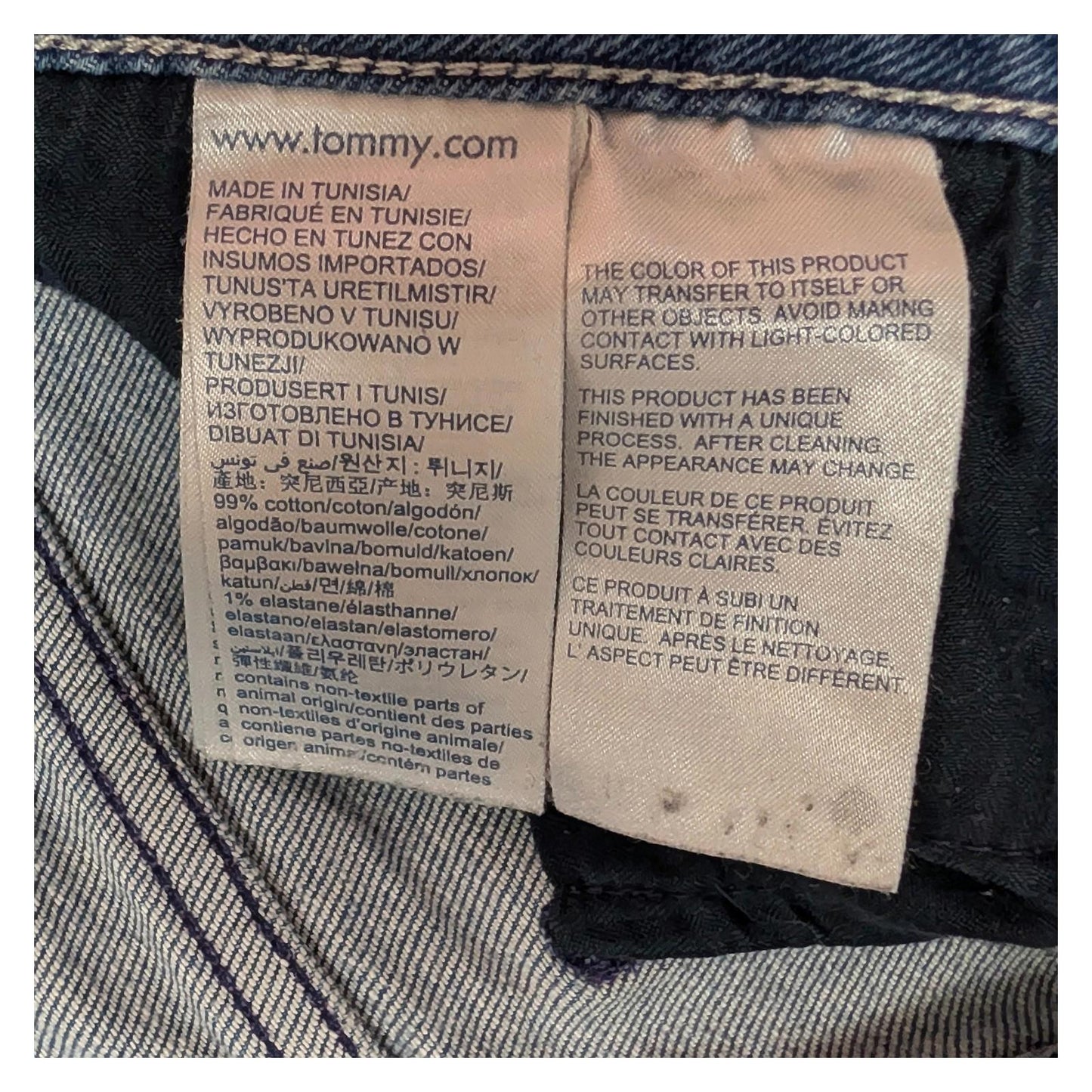 tommy hilfiger womens blue slim stretch denim mid rise jeans size w27
