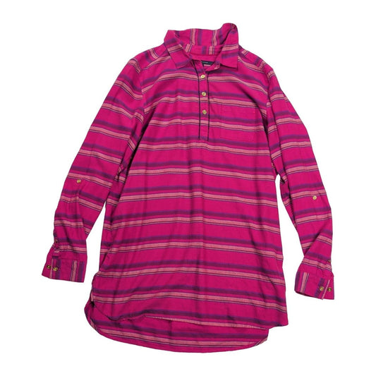 Tommy Hilfiger Women's Pink Striped Tunic Shirt L UK 12 Roll Tab Sleeve – product photo 1 | RewearableUK