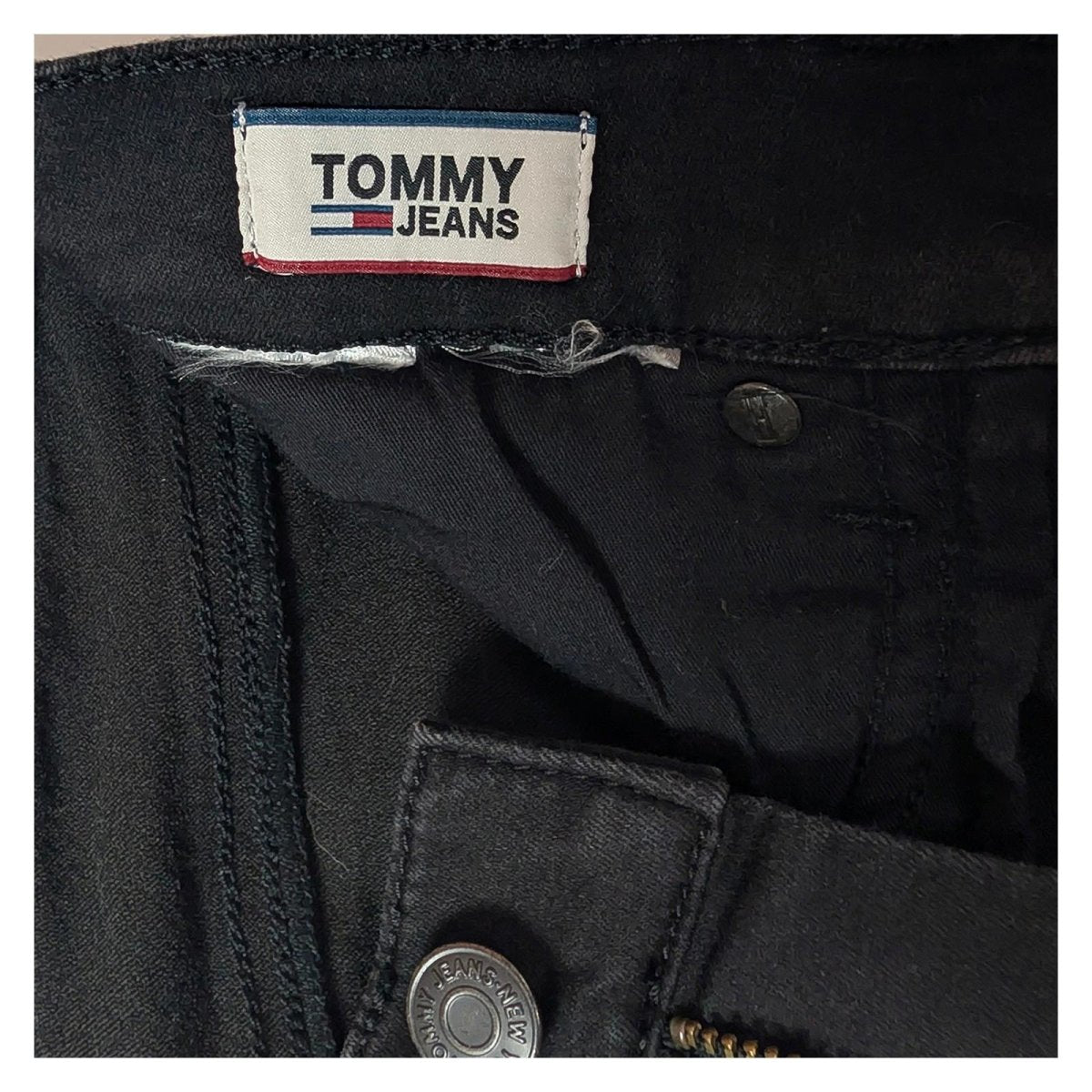 Tommy Jeans Nora Skinny Jeans Size W27 L30 Black Mid Rise Stretch Denim Womens by Tommy Hilfiger – | RewearableUK