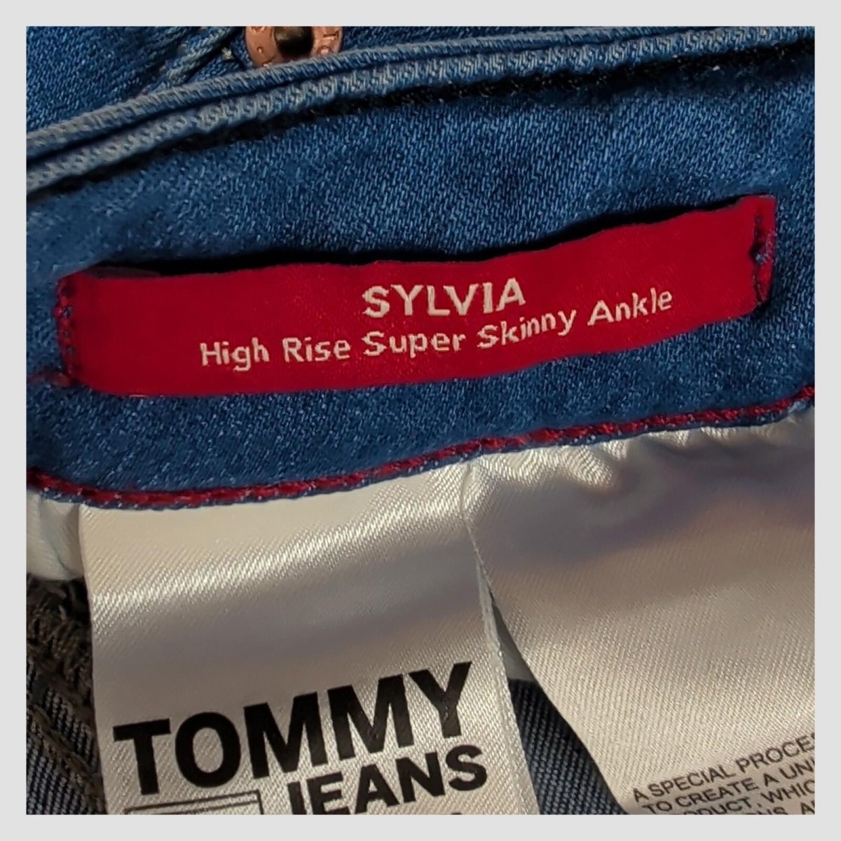 tommy jeans womens blue sylvia high rise super skinny ankle jeans w29 l30 by Tommy Hilfiger – JEANS | RewearableUK