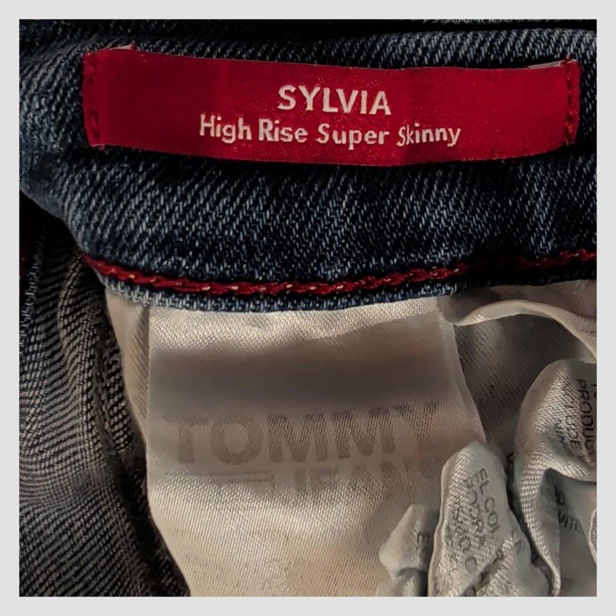 Tommy Jeans Womens Sylvia High Rise Super Skinny Blue Jeans W28 L30 by Tommy Hilfiger – JEANS | RewearableUK
