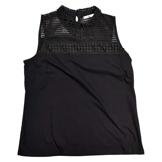 TU Women's Lace Tunic Top UK 14 Black Sleeveless – Blouse product photo 1 | RewearableUK