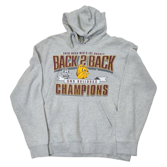 UMD Bulldogs 2019 NCAA Ice Hockey Champions Hoodie M Grey Frozen Four – product photo 1 | RewearableUK