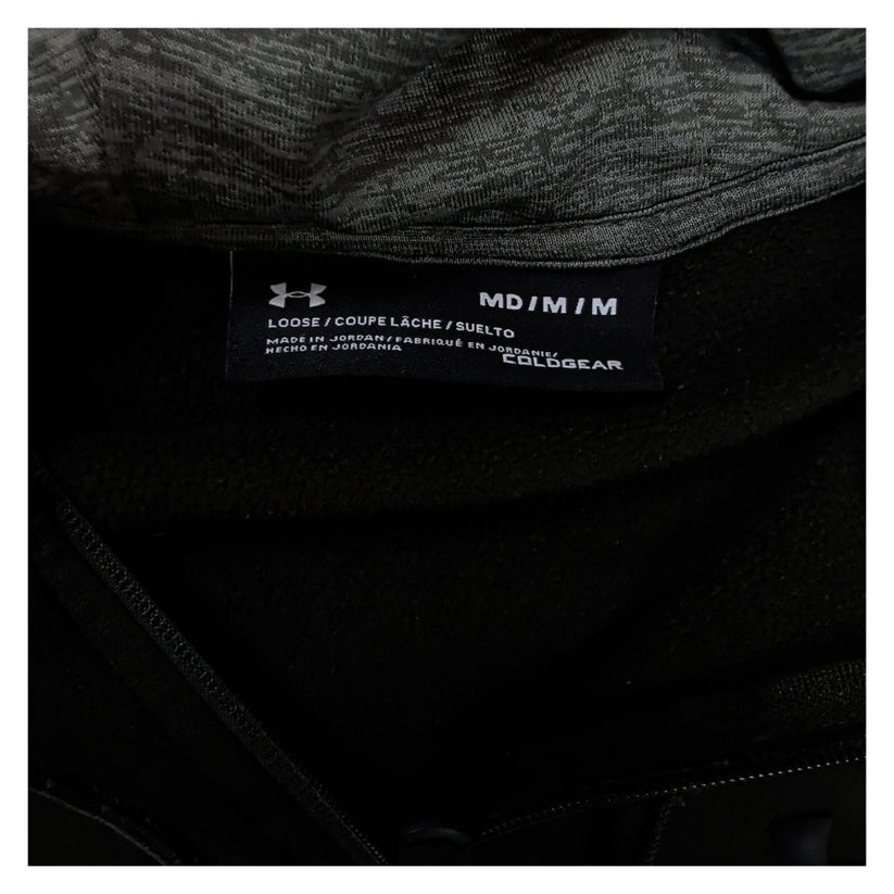 Under Armour ColdGear Men's Full Zip Hoodie Black Fleece Lined Loose Fit M – product photo 4 | RewearableUK