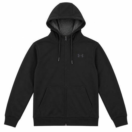 Under Armour ColdGear Men's Full Zip Hoodie Black Fleece Lined Loose Fit M – product photo 1 | RewearableUK