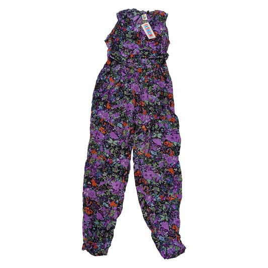 Vintage Fashion Circle Floral Jumpsuit M/L Purple Belted Viscose Cotton NWT – product photo 1 | RewearableUK