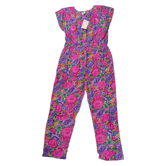 Vintage Fashion Circle Floral Jumpsuit S/M Pink 100% Cotton NWT Missing Belt – product photo 1 | RewearableUK