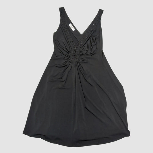 Wallis Petite Black Embellished V Neck Dress UK 12 EU 40 Sleeveless Party by wallis – blouse | RewearableUK