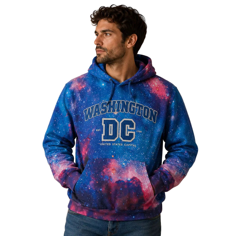 Washington DC Souvenir Hoodie M Black Heavy Appliqué – Sweater & Hoodie product photo 1 | RewearableUK