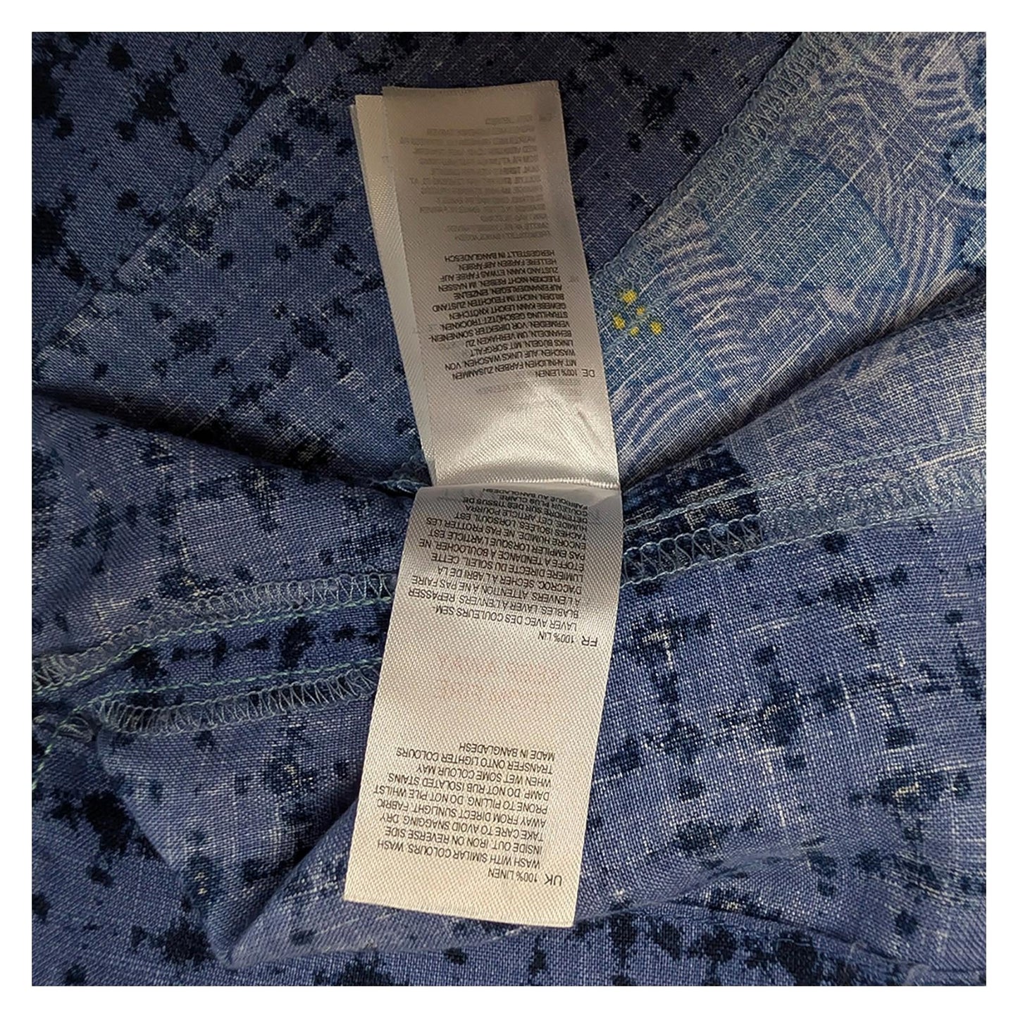 White Stuff Blue Floral Linen Tunic Top Size UK 18 US 14 Short Sleeve Notch Neck by White – | RewearableUK