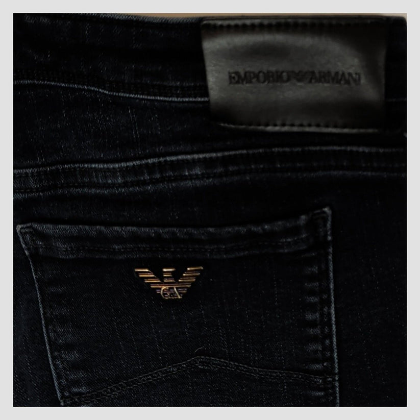 womens emporio armani ea logo mid rise skinny fit black denim jeans sz w 29 by Armani – JEANS | RewearableUK