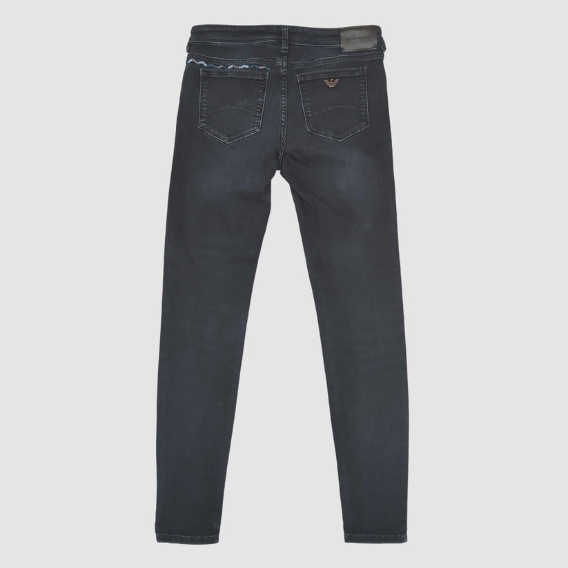 womens emporio armani ea logo mid rise skinny fit black denim jeans sz w 29 by Armani – JEANS | RewearableUK