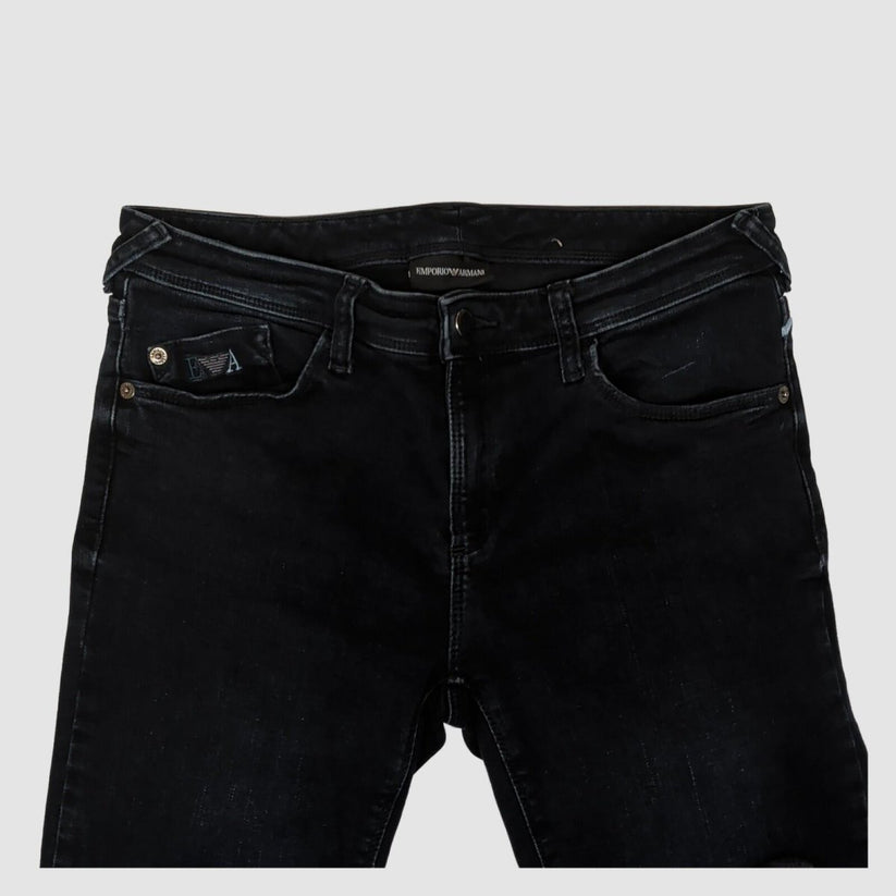 womens emporio armani ea logo mid rise skinny fit black denim jeans sz w 29 by Armani – JEANS | RewearableUK