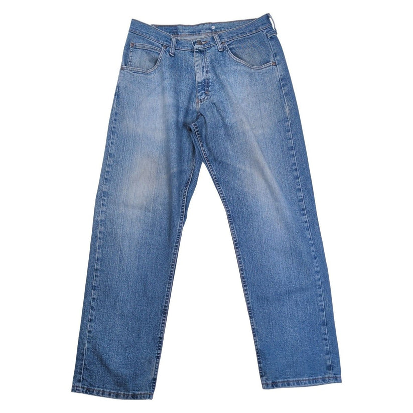Wrangler Men's Jeans W32 L30 Light Blue Faded Straight Leg Stretch Denim – product photo 2 | RewearableUK