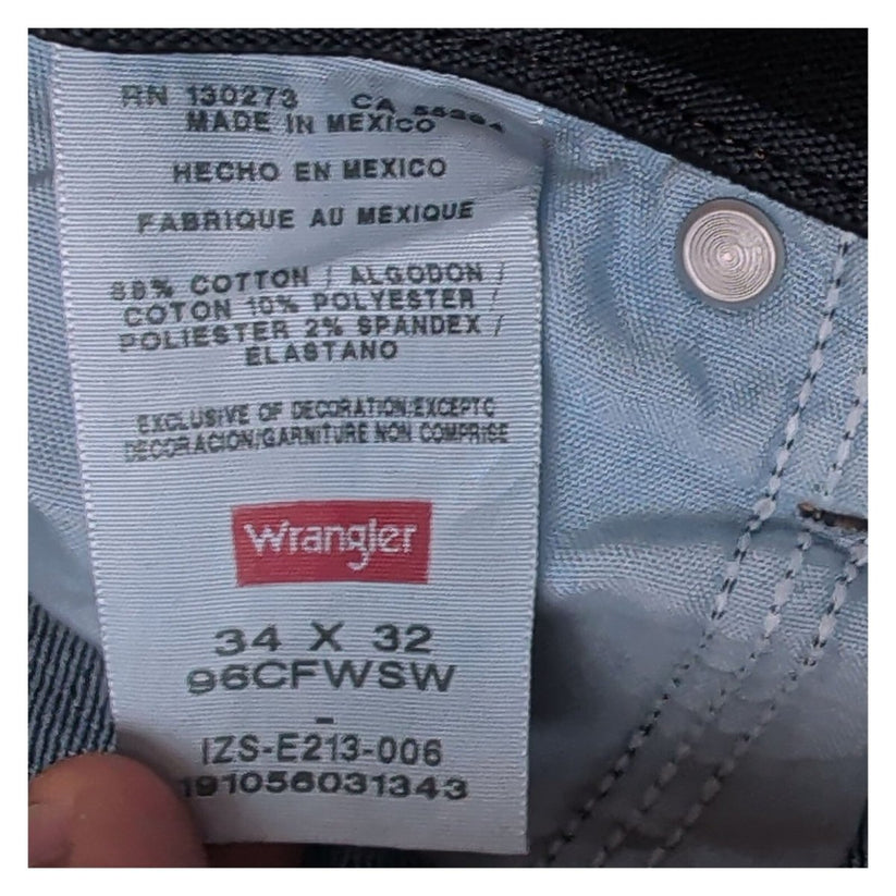 Wrangler Men's Jeans W34 L32 Blue Denim Straight Leg Stretch 5 Pocket – product photo 6 | RewearableUK
