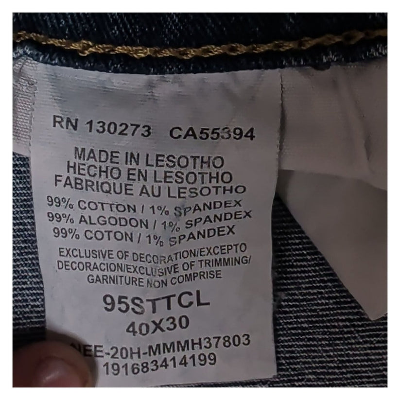 Wrangler Mens Jeans W40 L30 Straight Fit Blue Denim Stretch 95STTCL – product photo 6 | RewearableUK