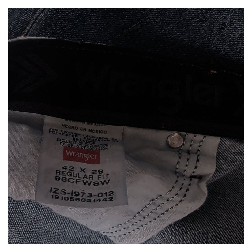 Wrangler Mens Jeans W42 L29 Regular Fit Straight Leg Blue Denim 96CFWSW – product photo 7 | RewearableUK