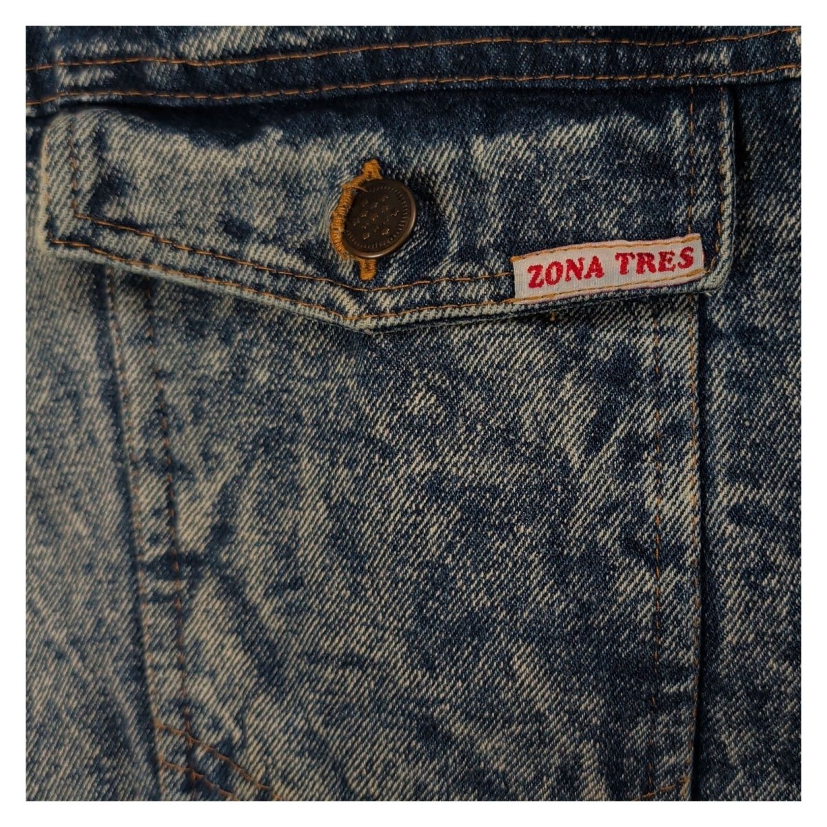 Zona Tres Acid Wash Denim Sherpa Trucker Jacket M Blue Vintage Style – product photo 4 | RewearableUK