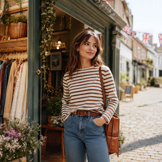 Best Sustainable Fashion Finds: Joules Harbour Top Pheasant Stripe and Women's Vintage Clothing UK - RewearableUK
