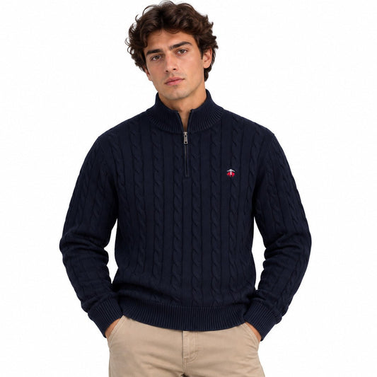 How Does the Brooks Brothers Cable Knit Jumper Fit with Your Vintage Workwear Wardrobe UK - RewearableUK