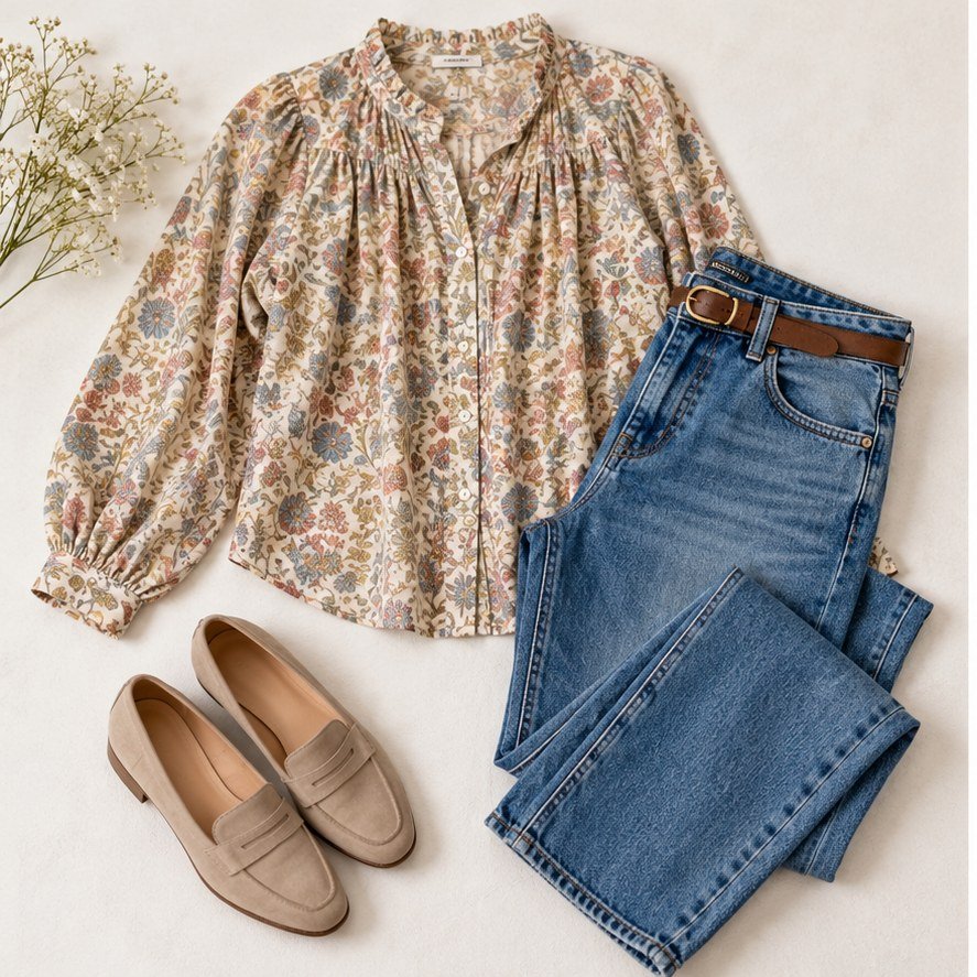 How to Wear a Pre-Loved Blouse with Jeans - RewearableUK