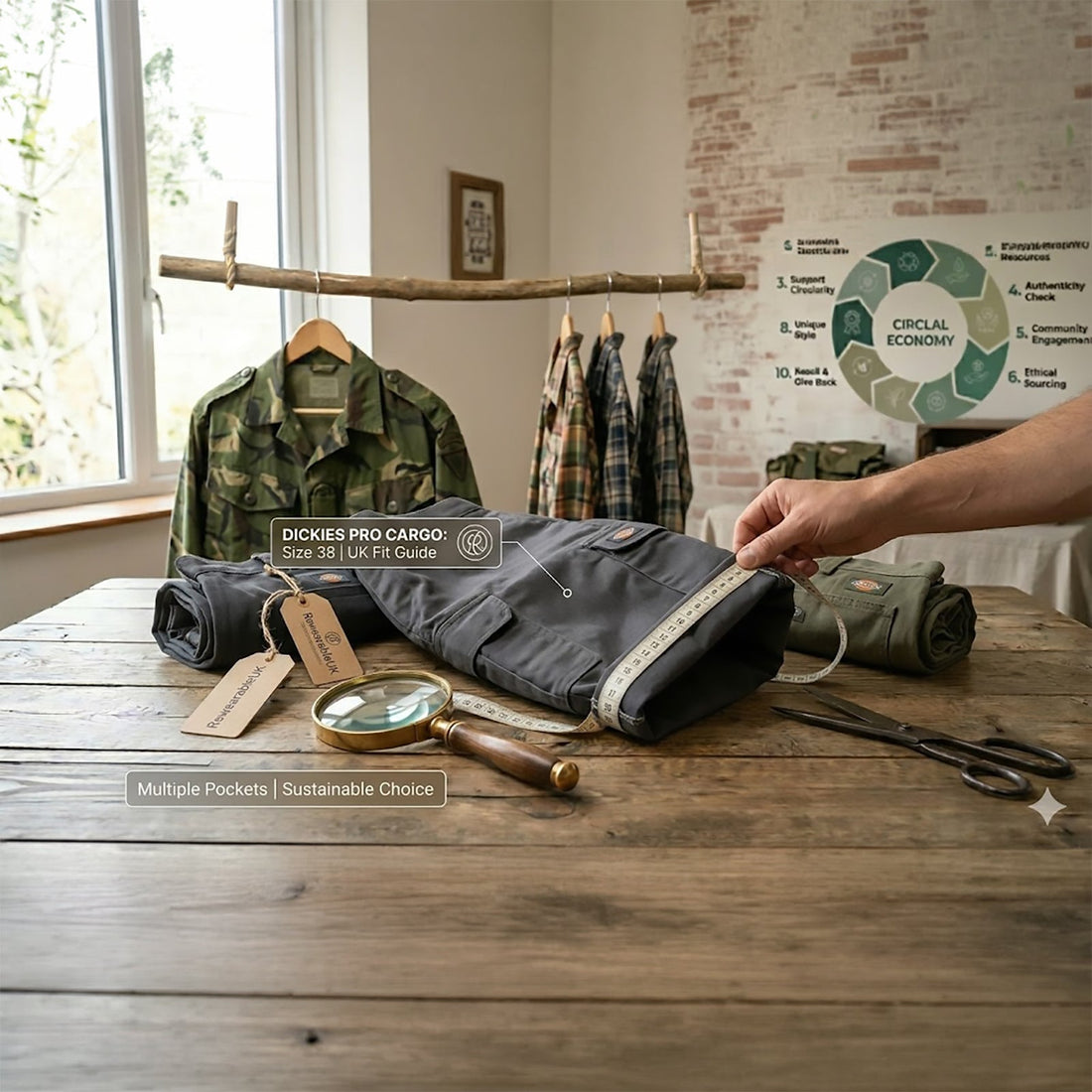 Second Hand Dickies Pro Cargo Work Shorts UK Fit Guide - RewearableUK