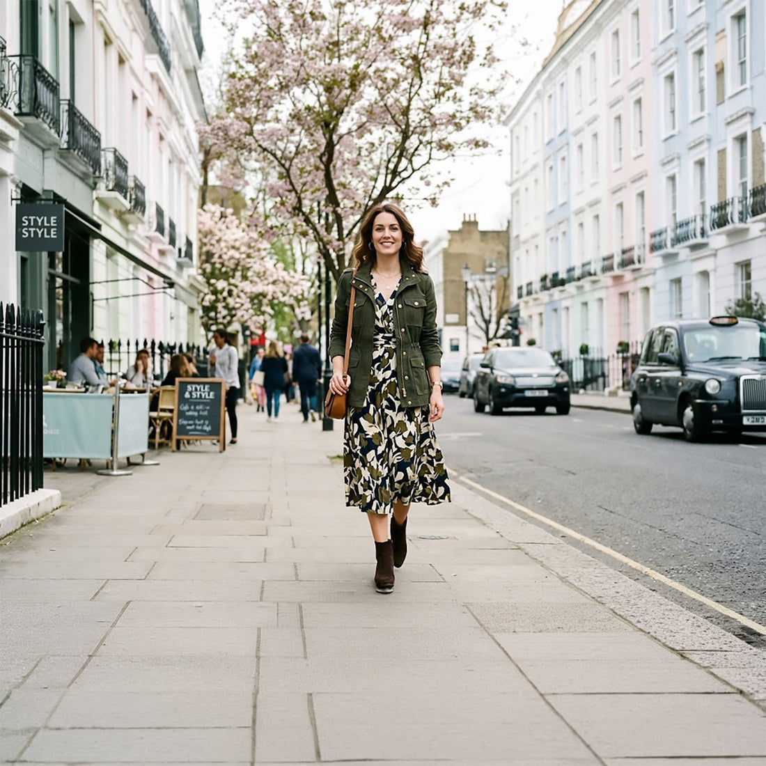 Style Guide: Phase Eight Dress with a Military Jacket - RewearableUK