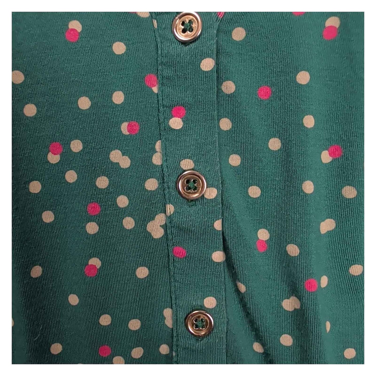 Boden Nadine Jersey Top UK 12 Teal Confetti Spot